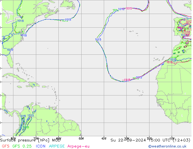 Atmosférický tlak MOD Ne 22.09.2024 15 UTC