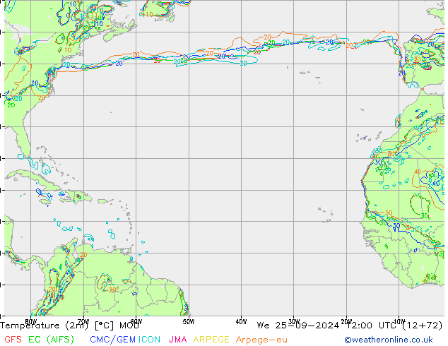 карта температуры MOD ср 25.09.2024 12 UTC