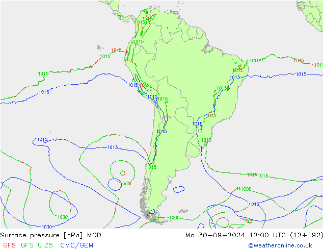 Yer basıncı MOD Pzt 30.09.2024 12 UTC