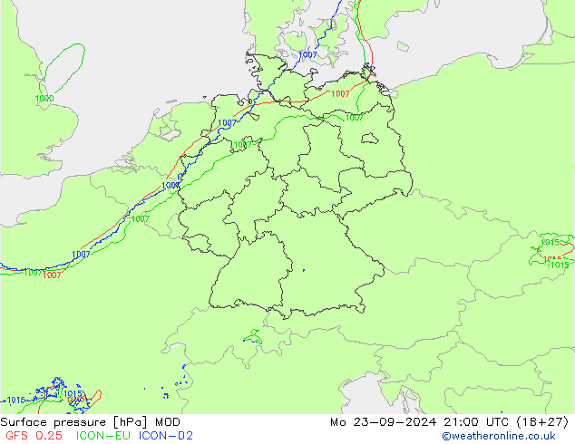 pression de l'air MOD lun 23.09.2024 21 UTC