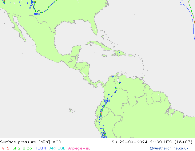 Surface pressure MOD Su 22.09.2024 21 UTC