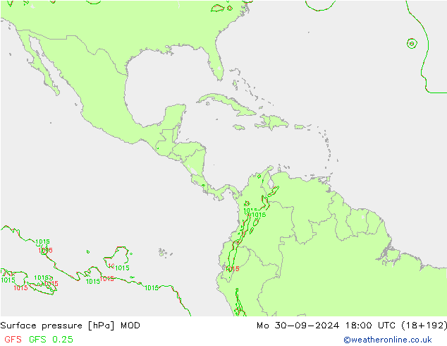 Surface pressure MOD Mo 30.09.2024 18 UTC