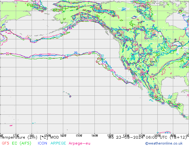 Temperatura (2m) MOD lun 23.09.2024 06 UTC