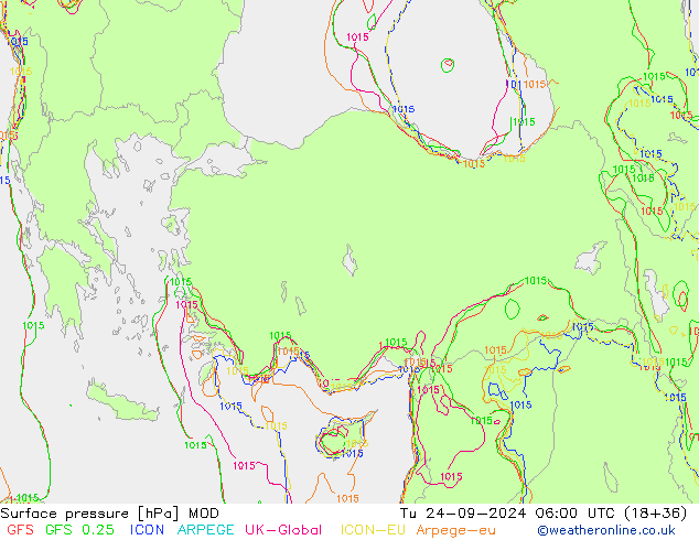 Pressione al suolo MOD mar 24.09.2024 06 UTC