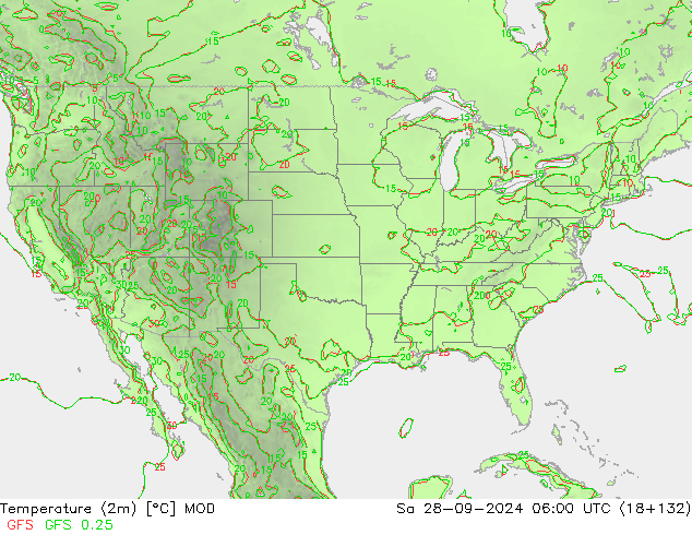 карта температуры MOD сб 28.09.2024 06 UTC