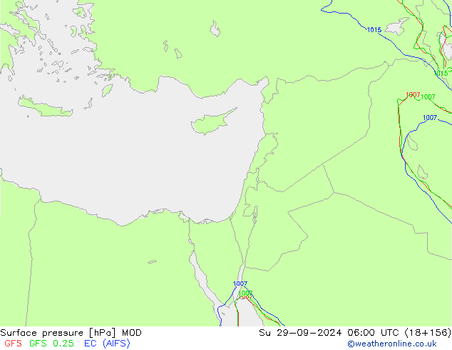 Pressione al suolo MOD dom 29.09.2024 06 UTC