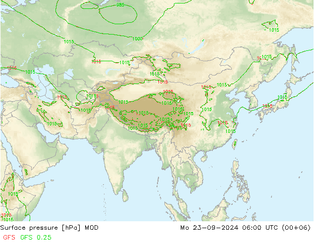 Surface pressure MOD Mo 23.09.2024 06 UTC