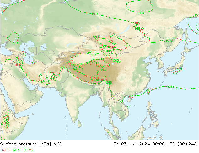 Yer basıncı MOD Per 03.10.2024 00 UTC