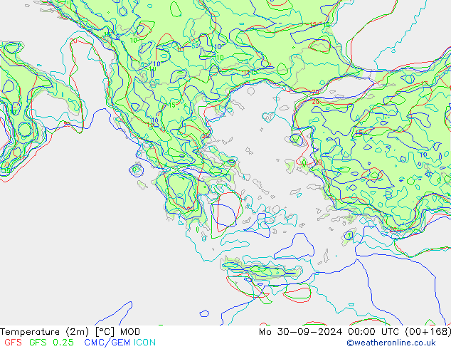 Temperature (2m) MOD Mo 30.09.2024 00 UTC