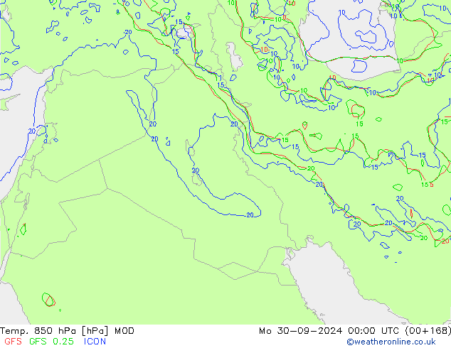 Temp. 850 hPa MOD ma 30.09.2024 00 UTC