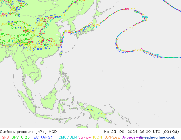 pression de l'air MOD lun 23.09.2024 06 UTC