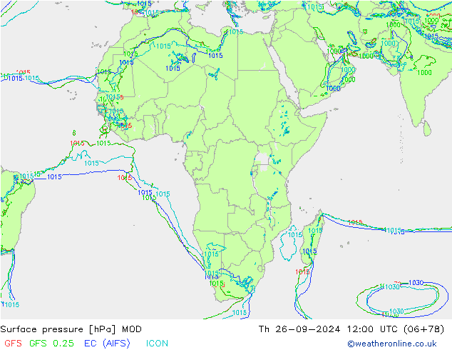 Surface pressure MOD Th 26.09.2024 12 UTC