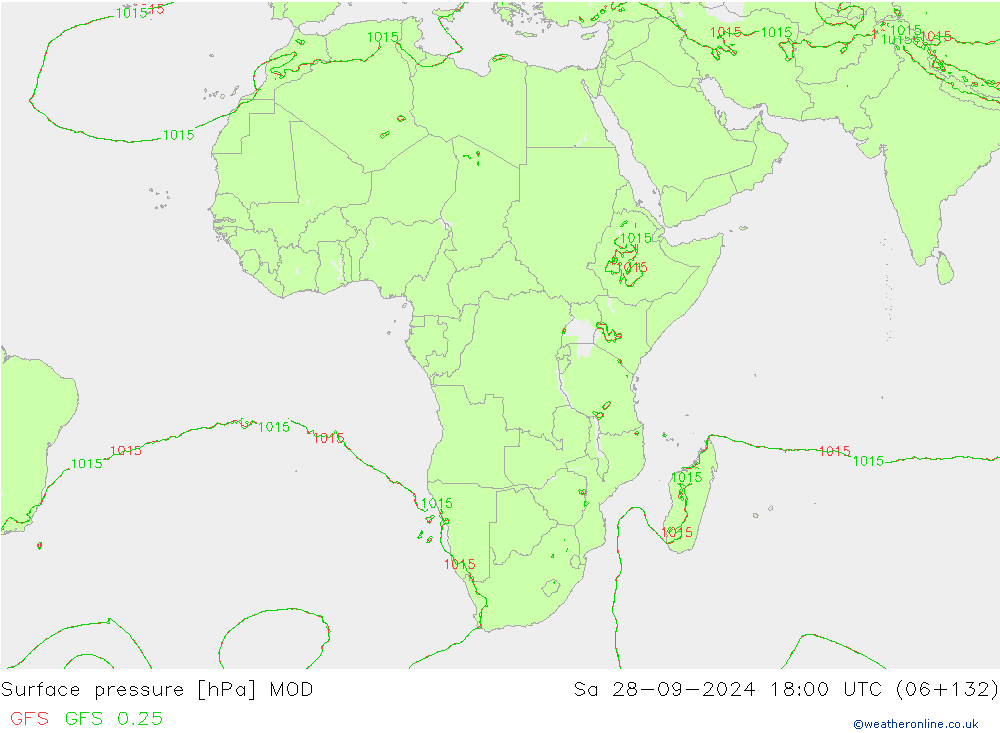 Surface pressure MOD Sa 28.09.2024 18 UTC