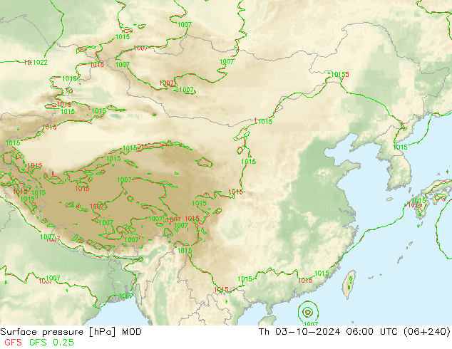 Surface pressure MOD Th 03.10.2024 06 UTC