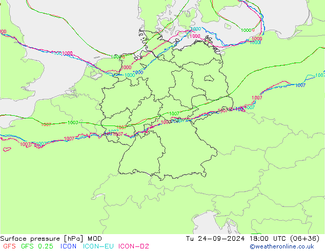 приземное давление MOD вт 24.09.2024 18 UTC