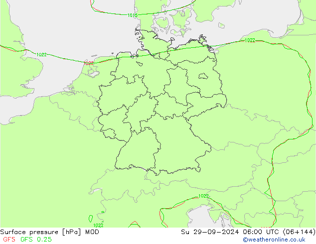 Atmosférický tlak MOD Ne 29.09.2024 06 UTC