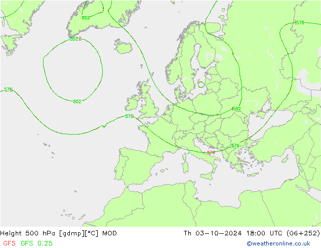 Height 500 hPa MOD Qui 03.10.2024 18 UTC