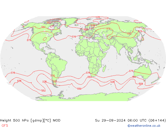 Height 500 hPa MOD Su 29.09.2024 06 UTC