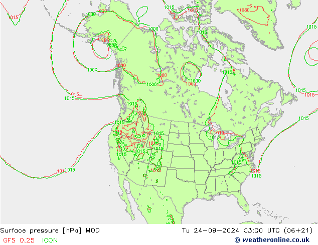 Surface pressure MOD Tu 24.09.2024 03 UTC