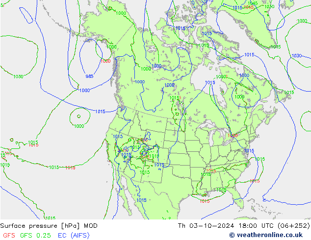 Surface pressure MOD Th 03.10.2024 18 UTC