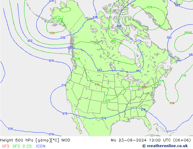 Height 500 hPa MOD lun 23.09.2024 12 UTC