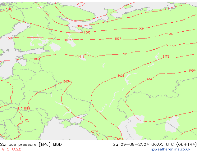 ciśnienie MOD nie. 29.09.2024 06 UTC