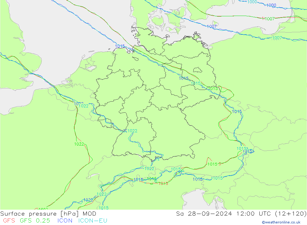 pressão do solo MOD Sáb 28.09.2024 12 UTC