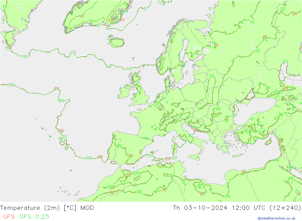 température (2m) MOD jeu 03.10.2024 12 UTC