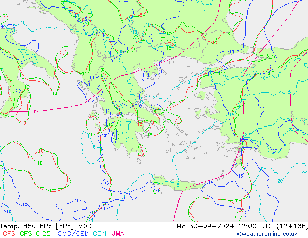 Temp. 850 hPa MOD lun 30.09.2024 12 UTC