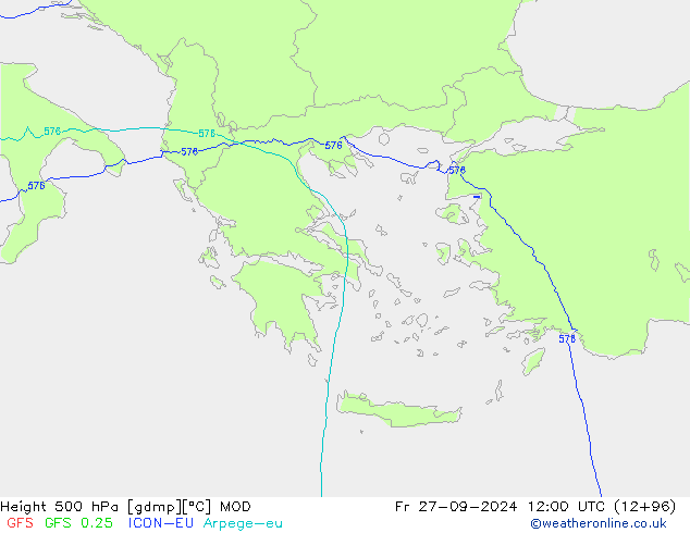 Height 500 hPa MOD Fr 27.09.2024 12 UTC