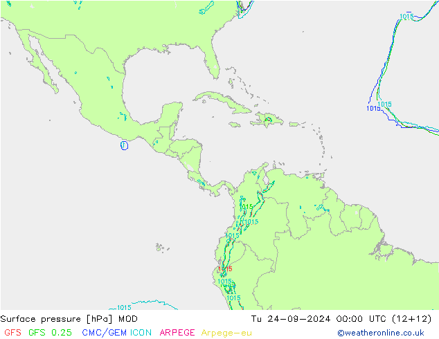 Surface pressure MOD Tu 24.09.2024 00 UTC