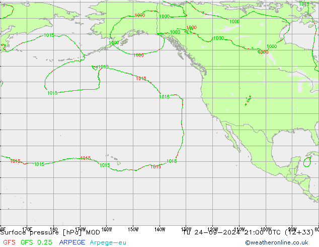 Surface pressure MOD Tu 24.09.2024 21 UTC