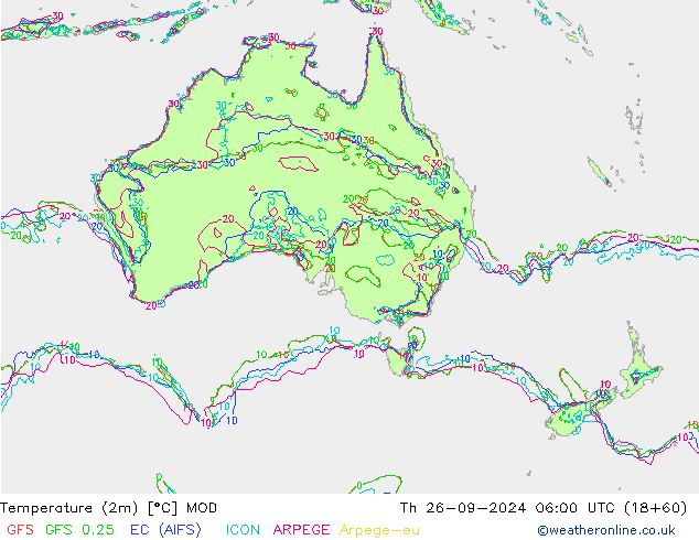 карта температуры MOD чт 26.09.2024 06 UTC