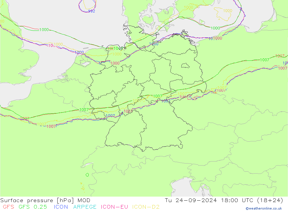 Bodendruck MOD Di 24.09.2024 18 UTC