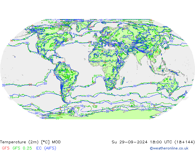 Sıcaklık Haritası (2m) MOD Paz 29.09.2024 18 UTC