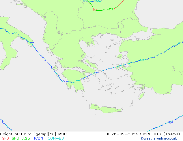 Height 500 гПа MOD чт 26.09.2024 06 UTC