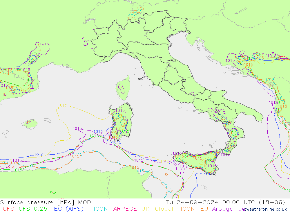 pression de l'air MOD mar 24.09.2024 00 UTC