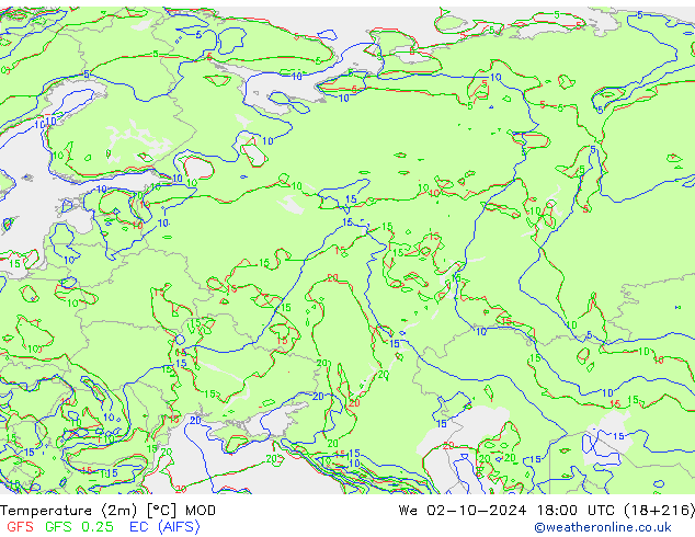 карта температуры MOD ср 02.10.2024 18 UTC