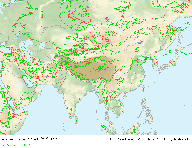 карта температуры MOD пт 27.09.2024 00 UTC