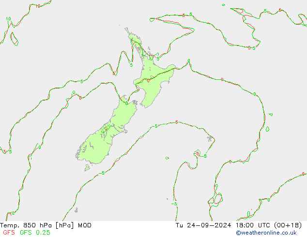 Temp. 850 hPa MOD Ter 24.09.2024 18 UTC