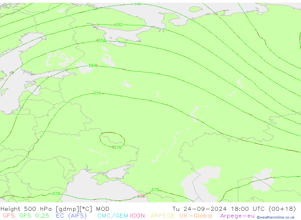 Height 500 hPa MOD mar 24.09.2024 18 UTC