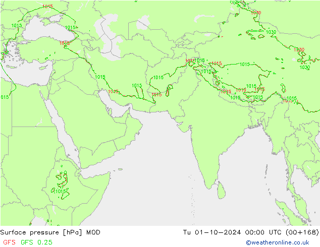 Luchtdruk (Grond) MOD di 01.10.2024 00 UTC