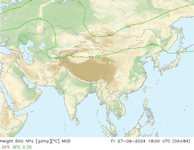 Height 500 hPa MOD Sex 27.09.2024 18 UTC