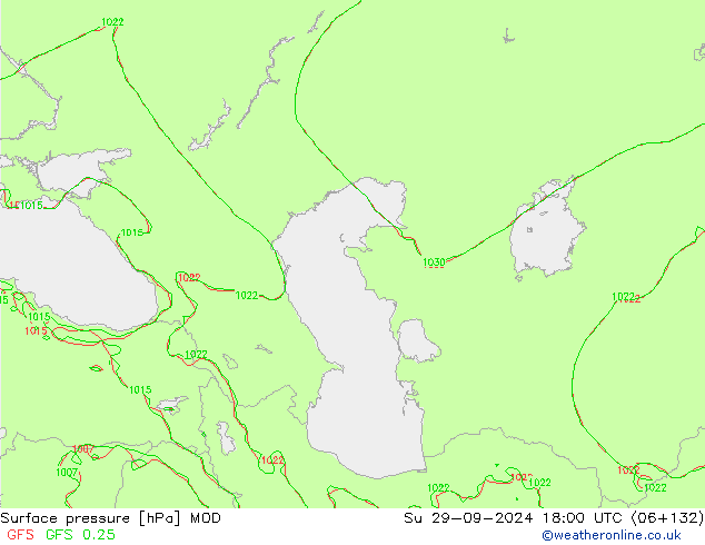 Surface pressure MOD Su 29.09.2024 18 UTC