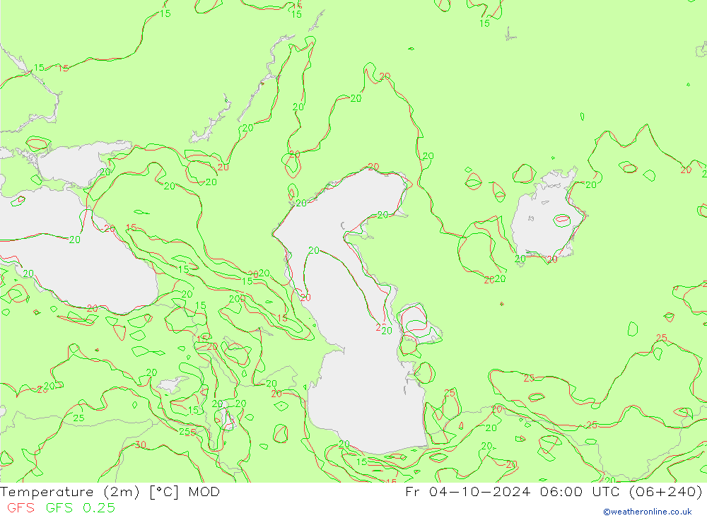 Temperatura (2m) MOD vie 04.10.2024 06 UTC