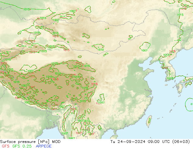 Bodendruck MOD Di 24.09.2024 09 UTC