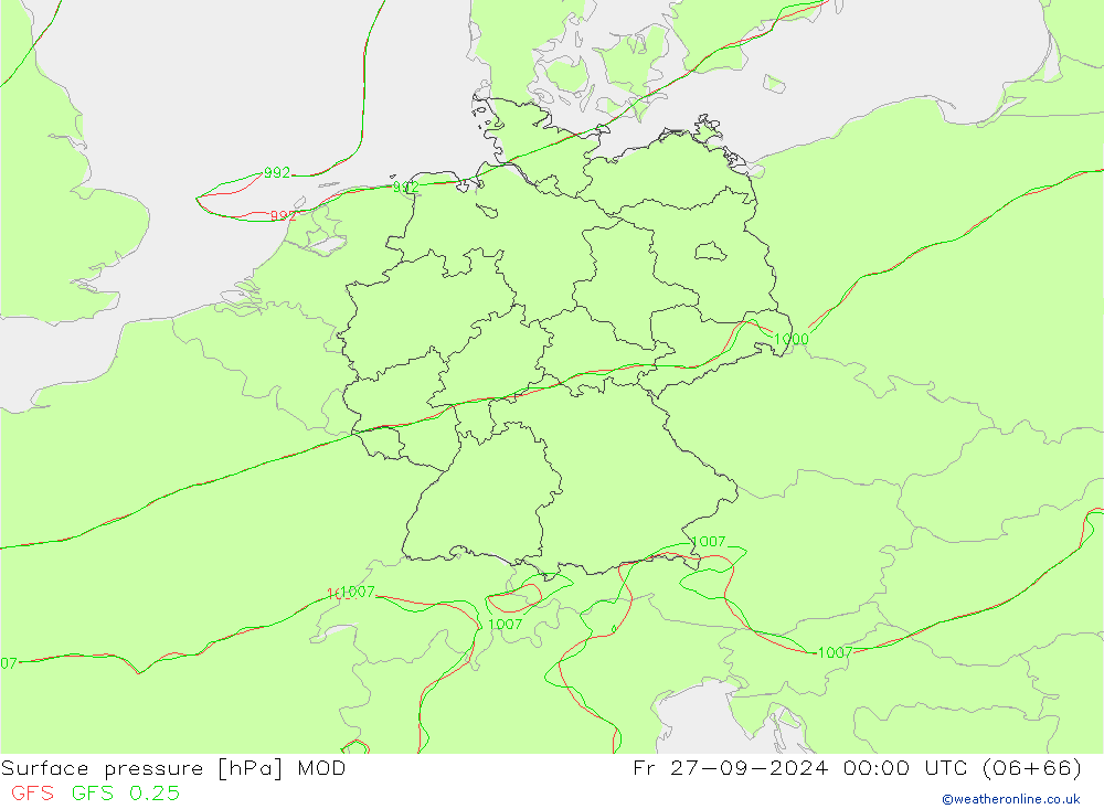 приземное давление MOD пт 27.09.2024 00 UTC