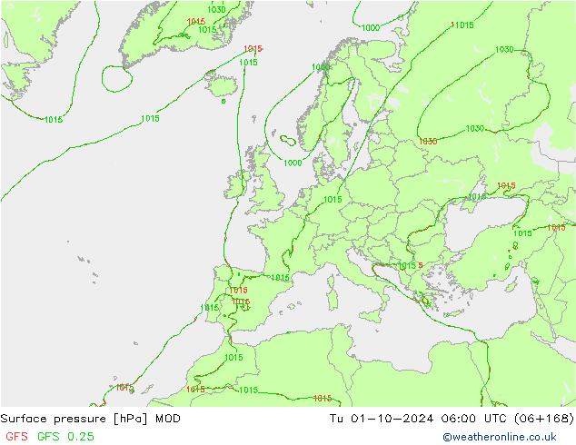 Pressione al suolo MOD mar 01.10.2024 06 UTC