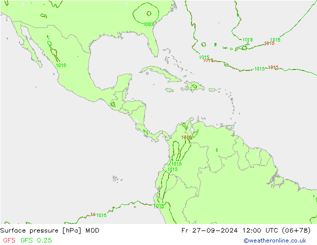 Luchtdruk (Grond) MOD vr 27.09.2024 12 UTC