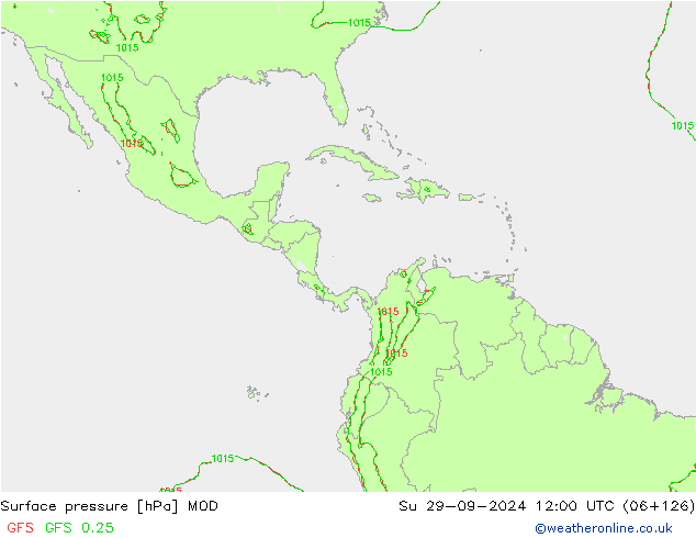 Presión superficial MOD dom 29.09.2024 12 UTC